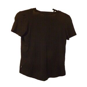 ✨NEW Terez Bliss Women's Short Sleeve Tee Size L Black NWT $85.00‎